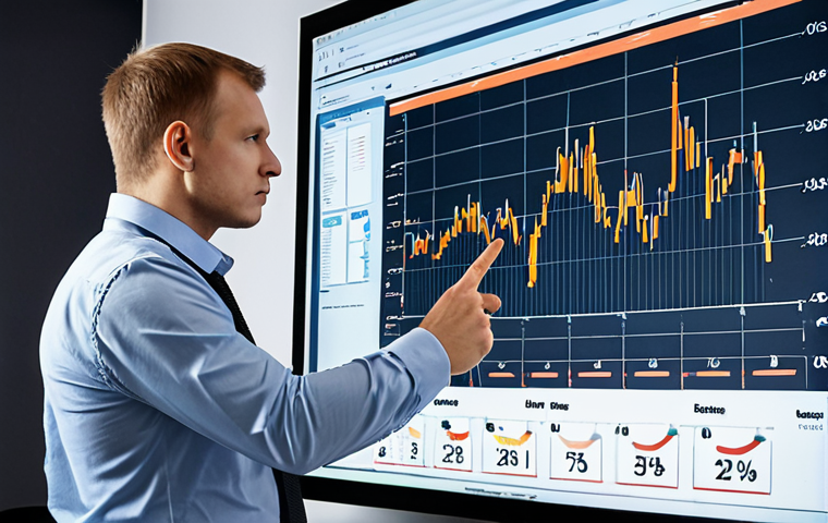 **Prompt:** A modern Russian entrepreneur, looking thoughtfully at complex data and charts on a screen, represents the "blind spots" of a growing business. An experienced business consultant stands beside them, pointing to a strategic roadmap that lights up with clear, actionable steps, symbolizing external insight and objective guidance. The setting is a professional, contemporary Russian office with warm, inviting light.