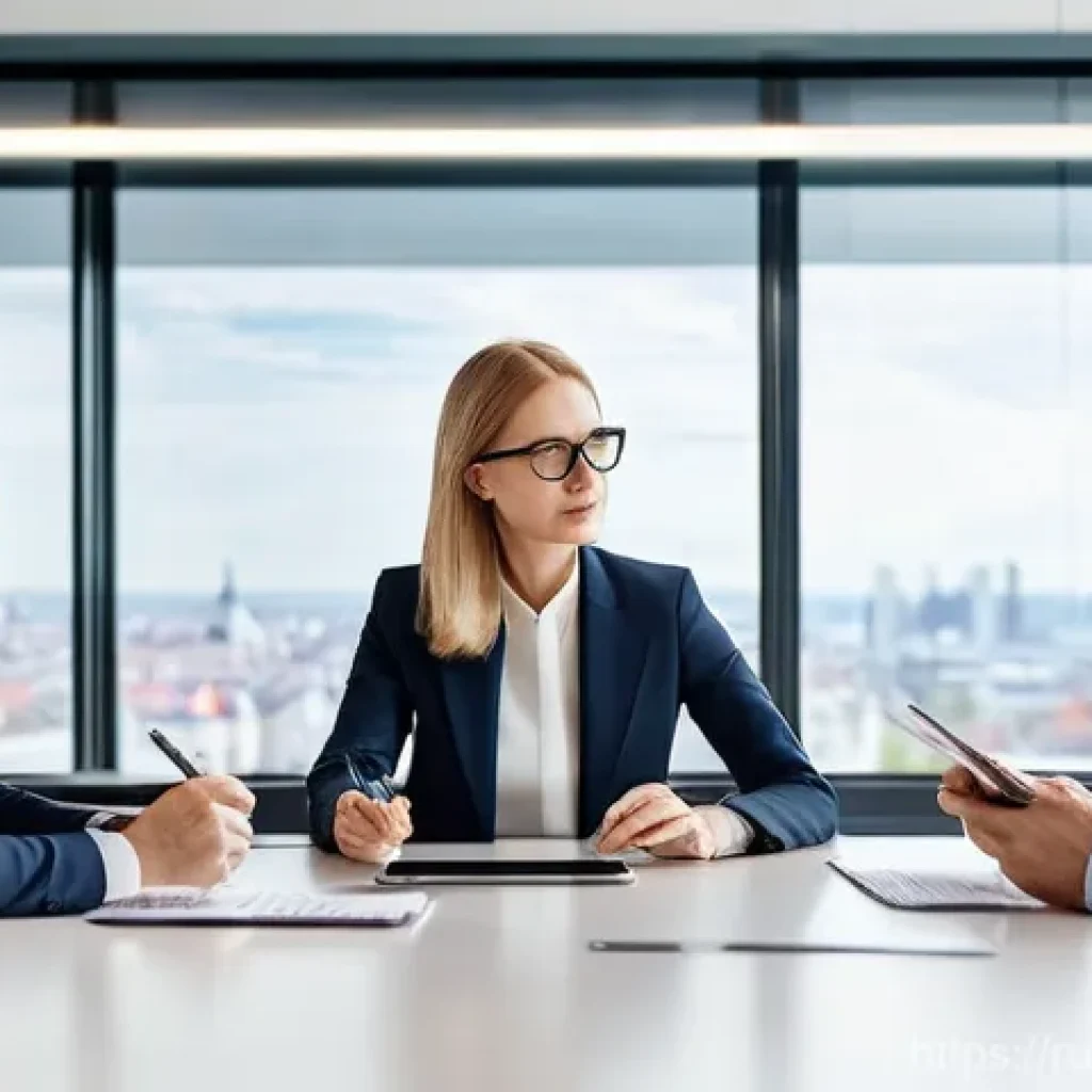 기업경영지도사와 경영 전략 시뮬레이션 - **Prompt: Strategic Consulting Session in a Modern Russian Office.**
    A diverse team of four busi...