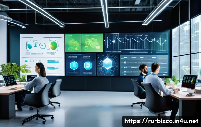 기업경영지도사와 비즈니스 컨설팅 트렌드 - A modern corporate office scene illustrating the integration of automation and artificial intelligen...