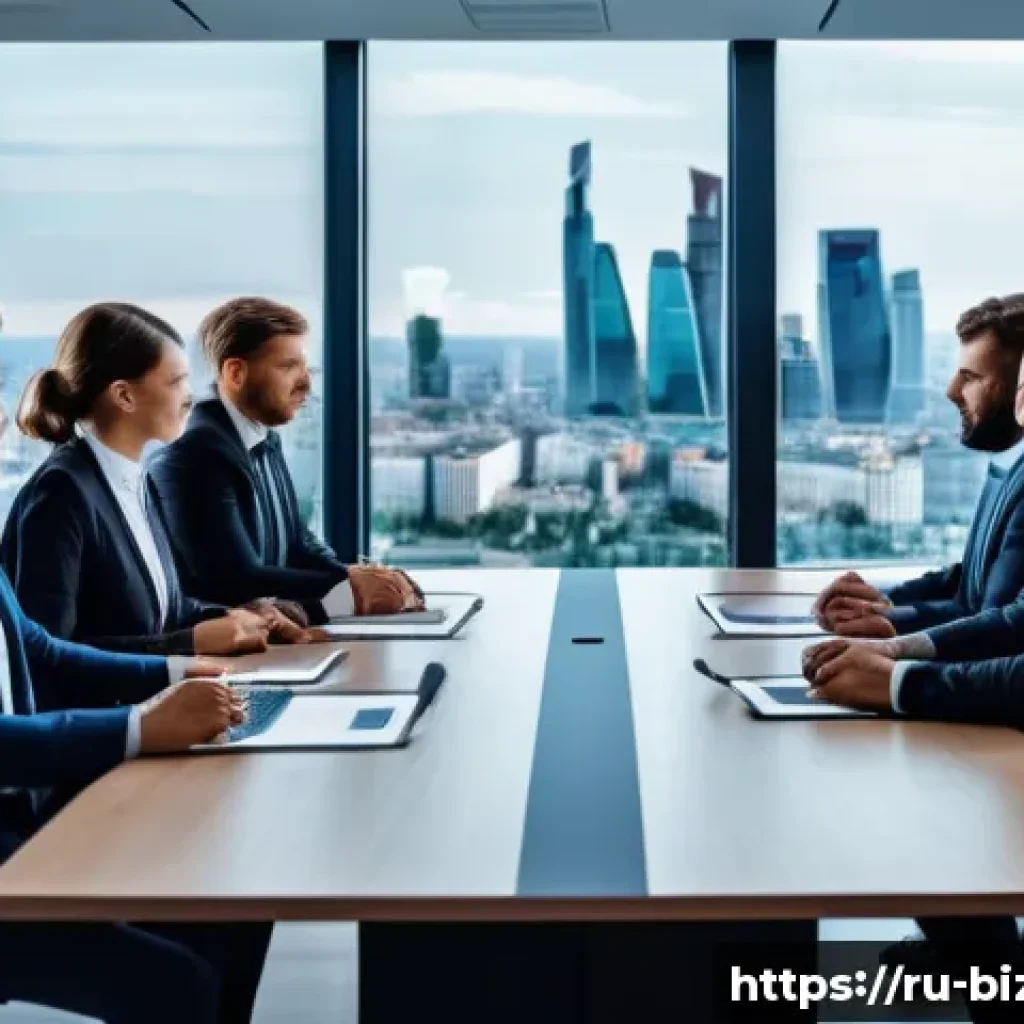 기업경영지도사 관련 산업 트렌드 - A modern corporate boardroom scene with diverse executives using advanced digital tools like AI dash...