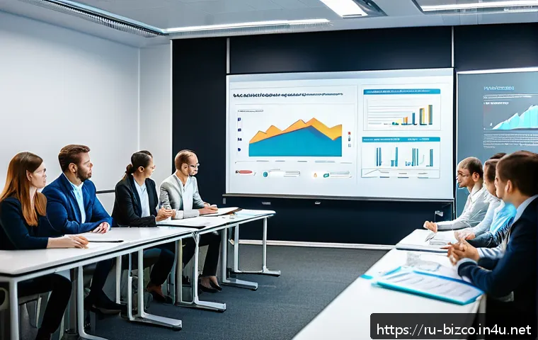 기업경영지도사 교육 과정 비교 - A modern professional business consultant classroom setting in Russia, featuring diverse adult stude...